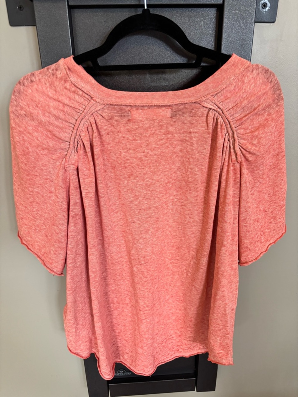 Free People We The Free Burnout Tee Coral M Distressed Boho - Picture 4 of 7